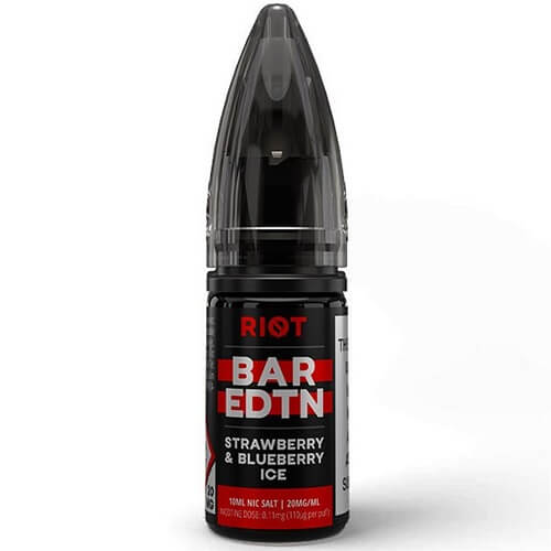 Riot Bar EDTN 10ml E Liquid, Pack of 10, Strawberry & Blueberry Ice Flavor