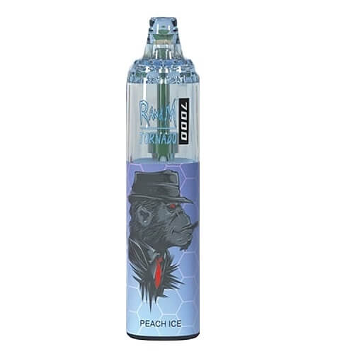 R&M Tornado 7000 Puffs Prefilled Vape Pod Bar Device, Peach Ice Flavor