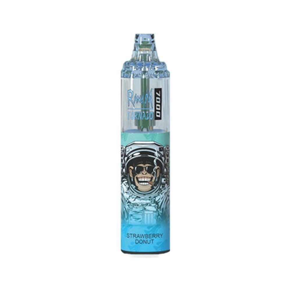 R&M Tornado 7000 Puffs Prefilled Vape Pod Bar Device, Strawberry Donut Flavor