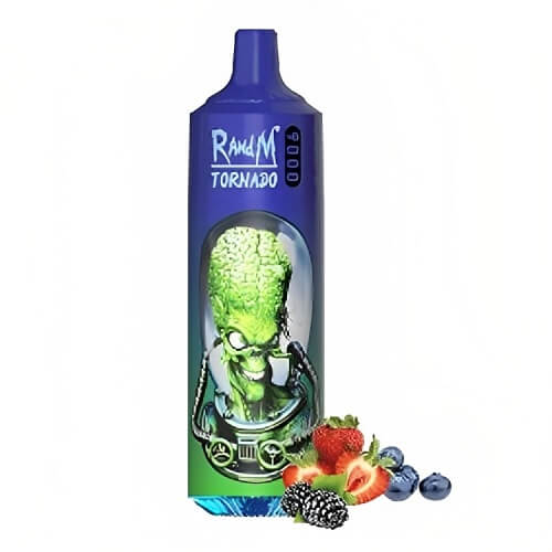 R&M Tornado 9000 Prefilled Vape Pod Device Box of 10, Mr Blue Flavor