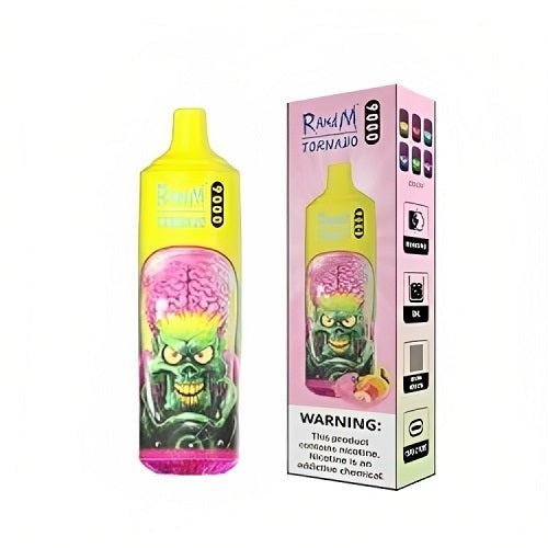 R&M Tornado 9000 Prefilled Vape Pod Device Box of 10, Pink Lemonade Flavor