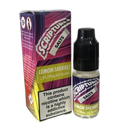 Scripture Nic Salt 10ml E Liquid Pack of 10, Lemon Sherbat Flavor