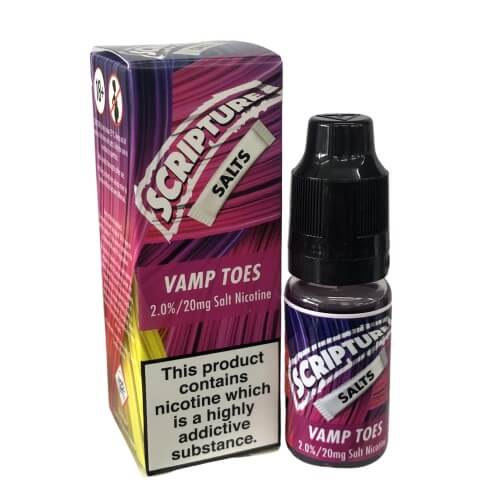 Scripture Nic Salt 10ml E Liquid Pack of 10, Vamp Toes Flavor