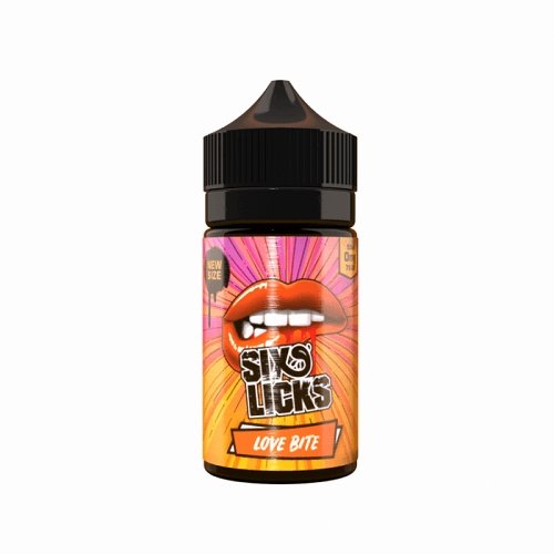 Six Licks Shortfill 50ml E Liquid All Ranges , Love Bite Flavor