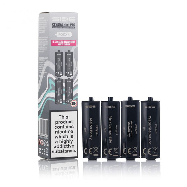 SKE CRYSTAL 4 in 1 Prefilled Vape Pod, White Edition