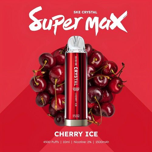 SKE Crystal Super Max 4500 Puffs Prefilled Pod Device, Cherry Ice Flavor