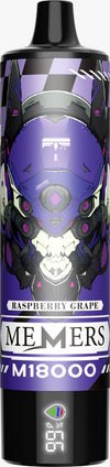 SKE Memers 18000 Puffs Prefilled Vape Kit Box of 10, Raspberry Grape Flavor