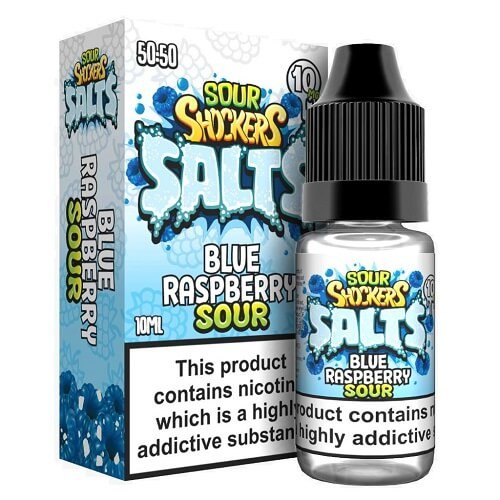 Sour Shockers 10ml E Liquid, Pack of 5, Blue Raspberry Flavor