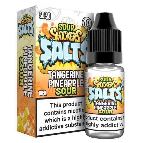Sour Shockers 10ml E Liquid, Pack of 5, Tangerine Pineapple Sour Flavor