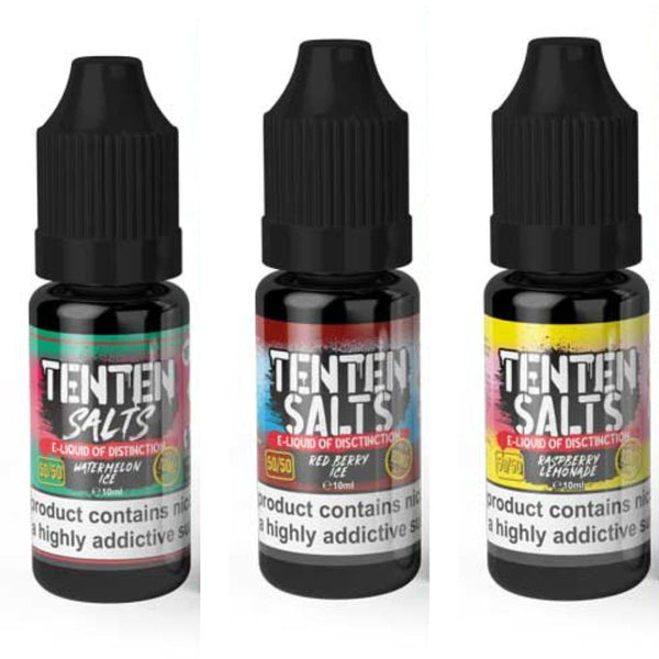 Tenten 10ml Nic Salt E Liquid, Pack of 10 UK Vaper