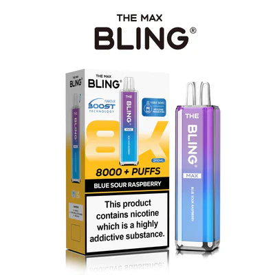 The Crystal Bling Max 8000 Puffs Prefilled Pod Vape Kit, Blue Sour Raspberry Flavor