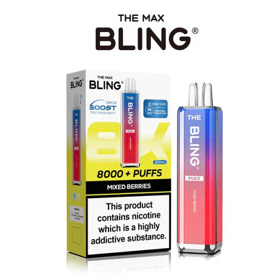 The Crystal Bling Max 8000 Puffs Prefilled Pod Vape Kit, Mixed Berries Flavor