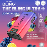 The Crystal Bling Ultra Plus 30k Prefilled Vape Pod Kit, Blue Razz Cherry Flavor