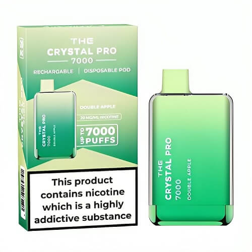 The Crystal Pro 7000 Puffs Prefilled Vape Pod Device, Double Apple Flavor
