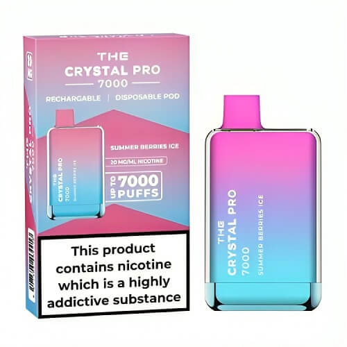 The Crystal Pro 7000 Puffs Prefilled Vape Pod Device, Summer Dream Ice Flavor