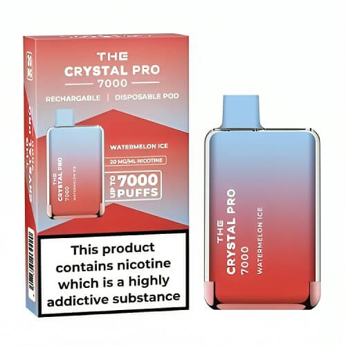 The Crystal Pro 7000 Puffs Prefilled Vape Pod Device, Watermelon Ice Flavor