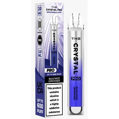 The Crystal Pro Bar 600 Puff Prefilled Vape Pod Device, Blue Razz Lemonade Flavor