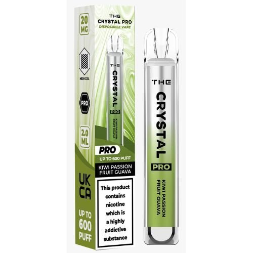The Crystal Pro Bar 600 Puff Prefilled Vape Pod Device, Kiwi Passion Fruit Guava Flavor