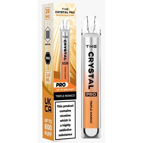 The Crystal Pro Bar 600 Puff Prefilled Vape Pod Device, Triple Mango Flavor