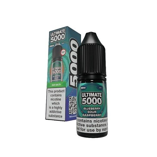 Ultimate Bar 5000 Nic SaltsBox of 10, Blueberry Sour Raspberry Flavor