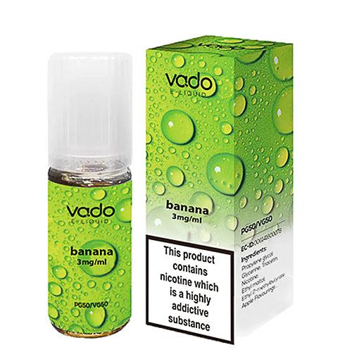 Vado 10ml Nic Salt E Liquid, Pack of 10, Banana Ice Flavor