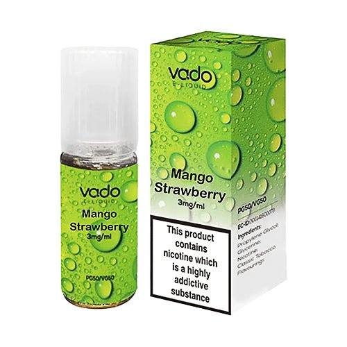 Vado 10ml Nic Salt E Liquid, Pack of 10, Mango Strawberry Flavor