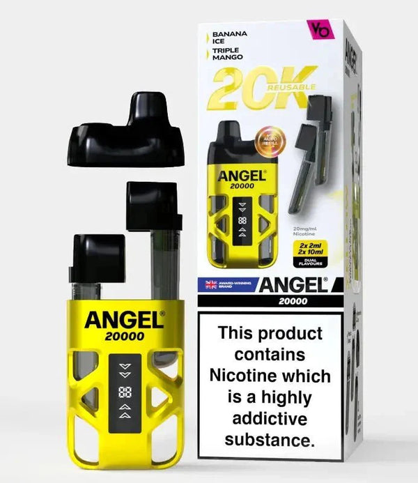 Vape Bars Angel 20K Puffs Prefilled Vape Pod Kit, Banana Ice, Triple Mango Flavor