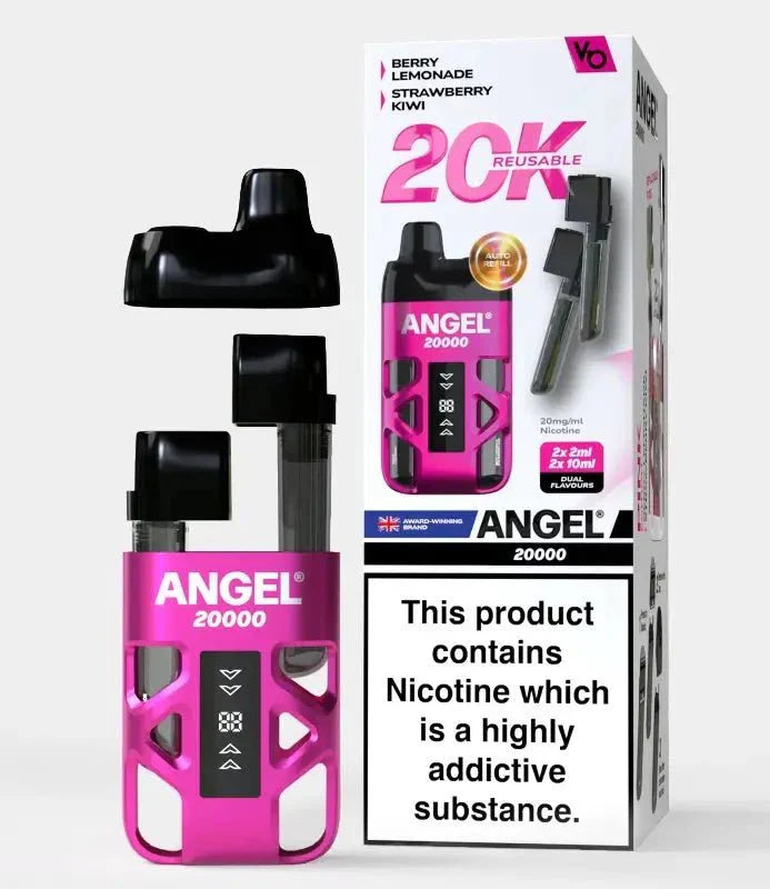 Vape Bars Angel 20K Puffs Prefilled Vape Pod Kit, Berry Lemonade And Strawberry Kiwi Flavor