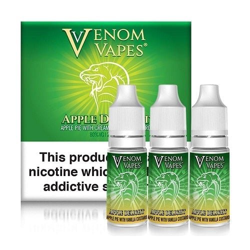 Venom Vapes 10ml E Liquid Pack of 10, Apple Delight Flavor
