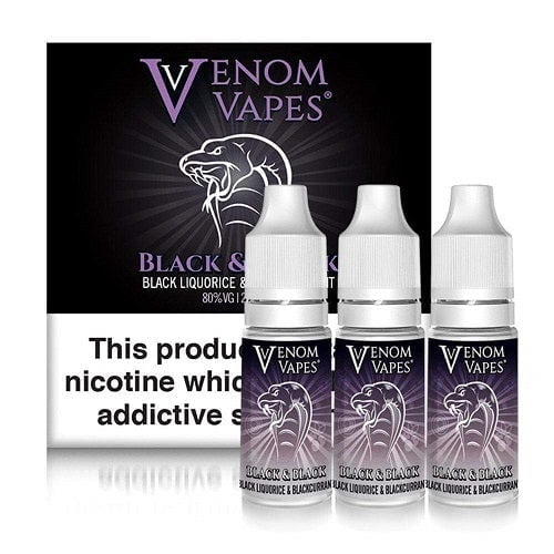 Venom Vapes 10ml E Liquid Pack of 10, Black Flavor
