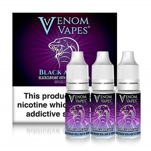 Venom Vapes 10ml E Liquid Pack of 10, Black Arctic Flavor