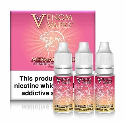 Venom Vapes 10ml E Liquid Pack of 10, Mermaid Milk Flavor