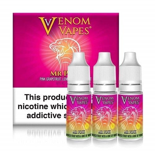 Venom Vapes 10ml E Liquid Pack of 10, Mr Pink Flavor
