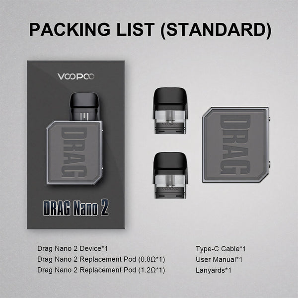 Voopoo Drag Nano 2 Pod Vape Kit Contents