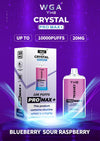 WGA Crystal Pro Max 10000 Puffs Prefilled Pod Vape Kit, Blueberry Sour Raspberry Flavor