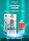 WGA Crystal Pro Max 10000 Puffs Prefilled Pod Vape Kit, Blue Razz Cherry Flavor