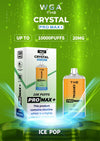 WGA Crystal Pro Max 10000 Puffs Prefilled Pod Vape Kit, Ice Pop Flavor
