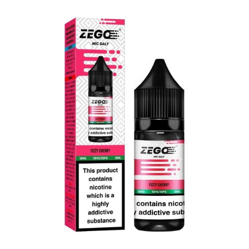 Zego Nic Salt 10ml E-Liquid Pack of 10, Fizzy Cherry Flavor