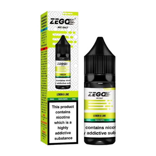 Zego Nic Salt 10ml E-Liquid Pack of 10, Lemon Lime Flavor