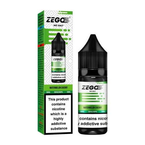 Zego Nic Salt 10ml E-Liquid Pack of 10, Watermelon Cherry Flavor