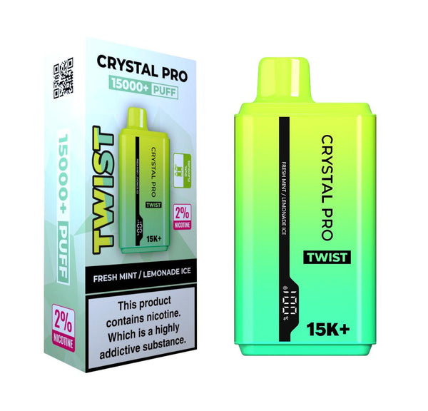 Crystal Pro Twist 15K Puffs Prefilled Pod Kit - Box of 5