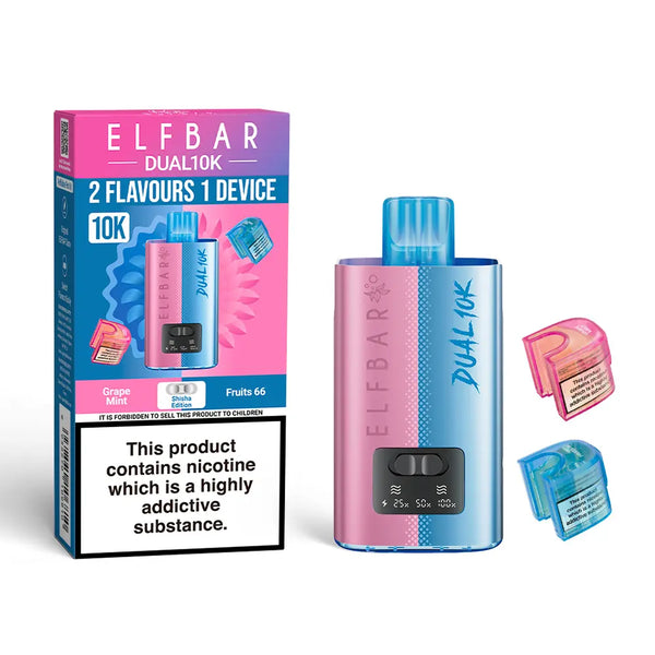 Elf Bar Dual 10K Disposable 2 in 1 Vape TPD Compliant - Box of 5