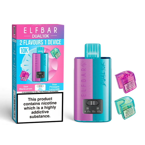 Elf Bar Dual 10K Disposable 2 in 1 Vape TPD Compliant - Box of 5