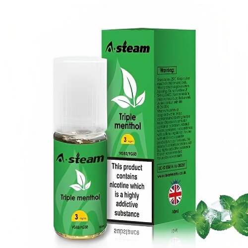 A Steam 10ml E Liquid Pack of 10, Triple Menthol Flavor