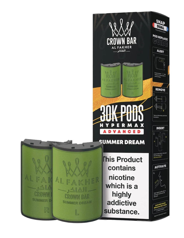 Image Of Al Fakher Crown Bar 30K Hypermax Refills Pods - Box of 5