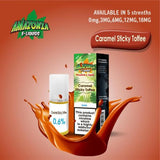 Amazonia 10ml E Liquid 50 50 Pack of 10, Caramel Sticky Tobacco Flavor