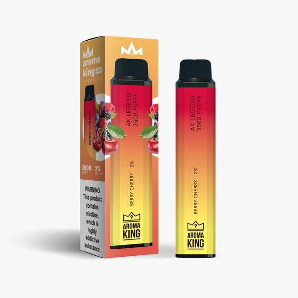 Aroma King 3500 Prefilled Vape Pod Device Pack of 10, Berry Cherry Flavor
