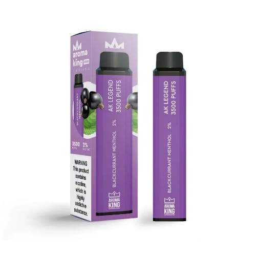 Aroma King 3500 Prefilled Vape Pod Device Pack of 10, Black Current Menthol Flavor