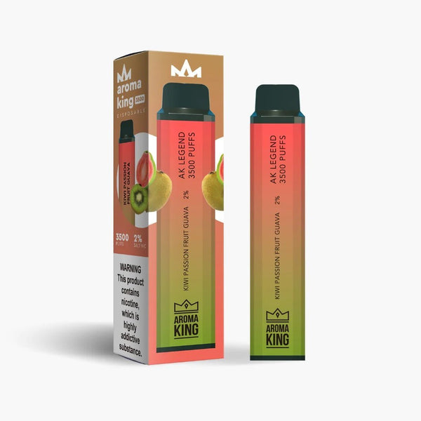 Aroma King 3500 Prefilled Vape Pod Device Pack of 10, Kiwi Passion Fruit Guava Flavor