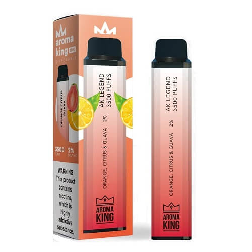 Aroma King 3500 Prefilled Vape Pod Device Pack of 10, Orange Citrus Guava Flavor